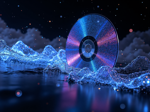 数码产品带货短视频，产品3D旋转展示，背景为科技感蓝色，LED灯光效果